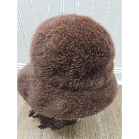 KANGOL Design Vintage Bucket Hat Brown Angora Blend Made in England - Picture 3 of 9